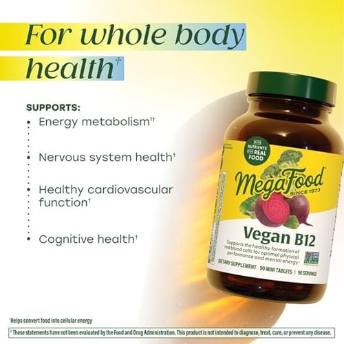MegaFood Vegan Vitamin B12 with Vitamin B6 and Folic Acid, 30 Mini Tablets - image 3