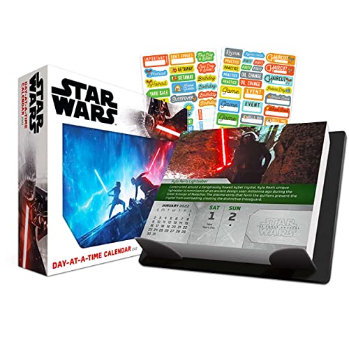 Star Wars 2022 Calendar, Box Edition Bundle -- Deluxe 2022 Star Wars Day-at-a-Time Box Calendar with Over 100 Calendar Stickers (Star Wars Gifts, Office Supplies)