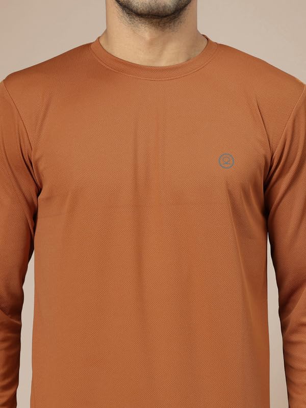 Image of CHKOKKO Gym T Shirts for Men Workout Solid Quick Dry Sports Men T-Shirts Breathable Lightweight Full Sleeve Regular Fit Round Neck Running Stylish Tshirt for man