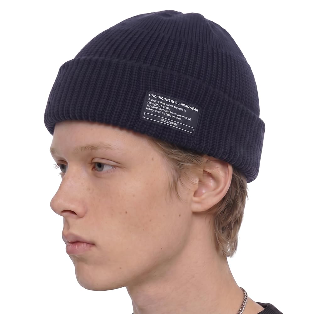 UNDERCONTROL Winter Trawler Fisherman Beanie Men Women Unisex Stylish Plain Docker Skull Hat Roll up Watch Cap Color Pack (Navy)