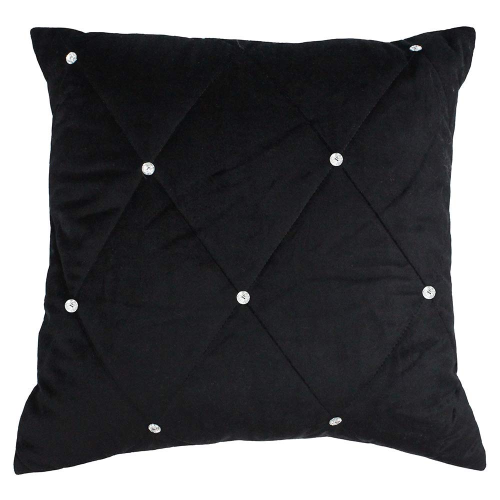 Riva Paoletti New Diamante Cushion Cover (18 x 18in) (Black)