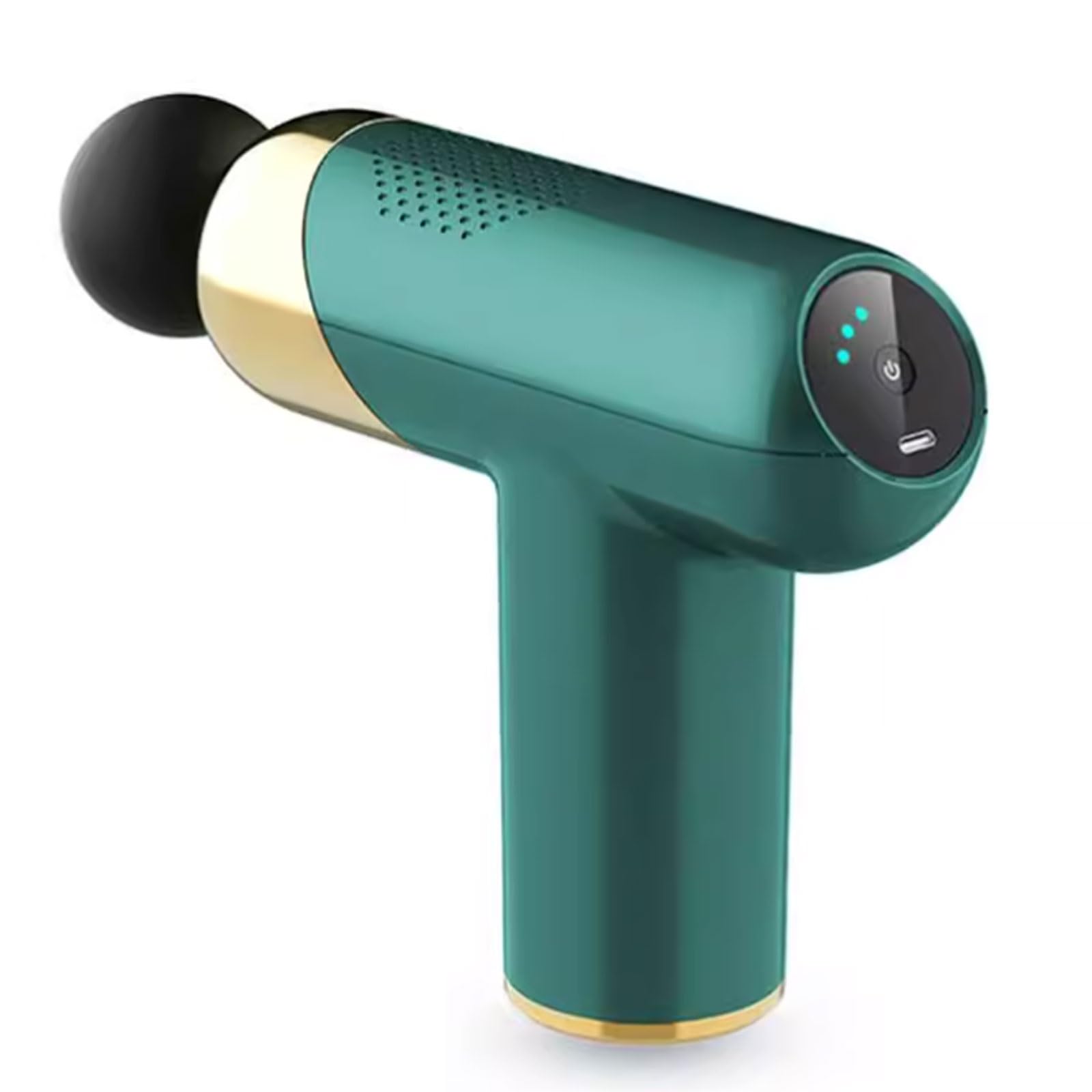 Silenciar Pistola de masaje de plástico con 6 velocidades y 4 cabezales de masaje, masajeador portátil de mano for cuerpo, piernas, hombros y espalda. Percusión. pequeño(Groen)
