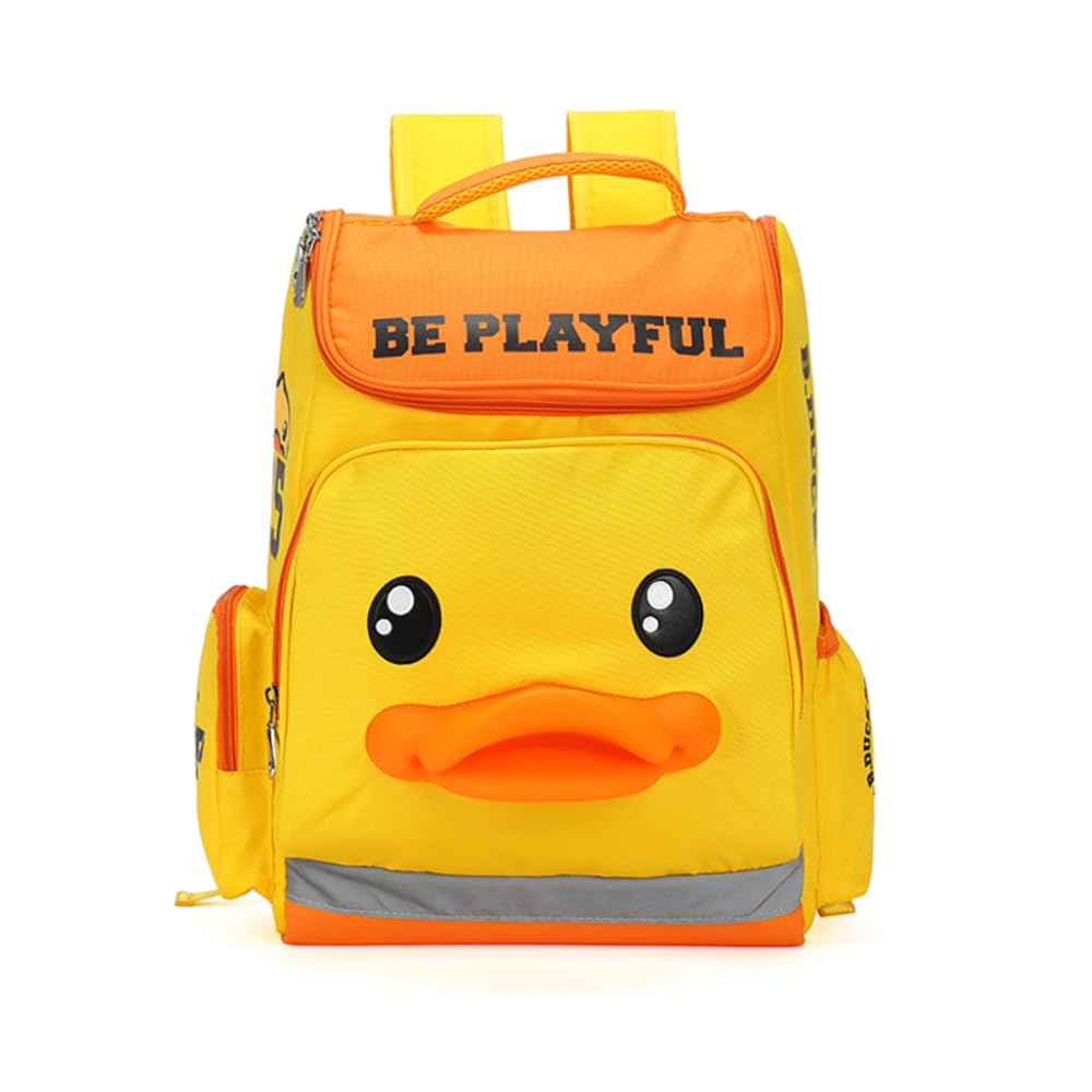 B.Duck Backpack for Kids,3D Cute Cartoon Duck Toddler Backpack for Boys Girls