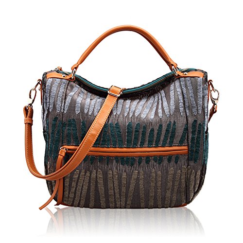 Sac à bandoulière en toile avec grand volume et rangement fonctionnel