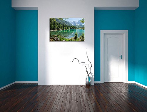 Art mural beau lac dans la forêt impression sur toile tendue sur châssis - 5