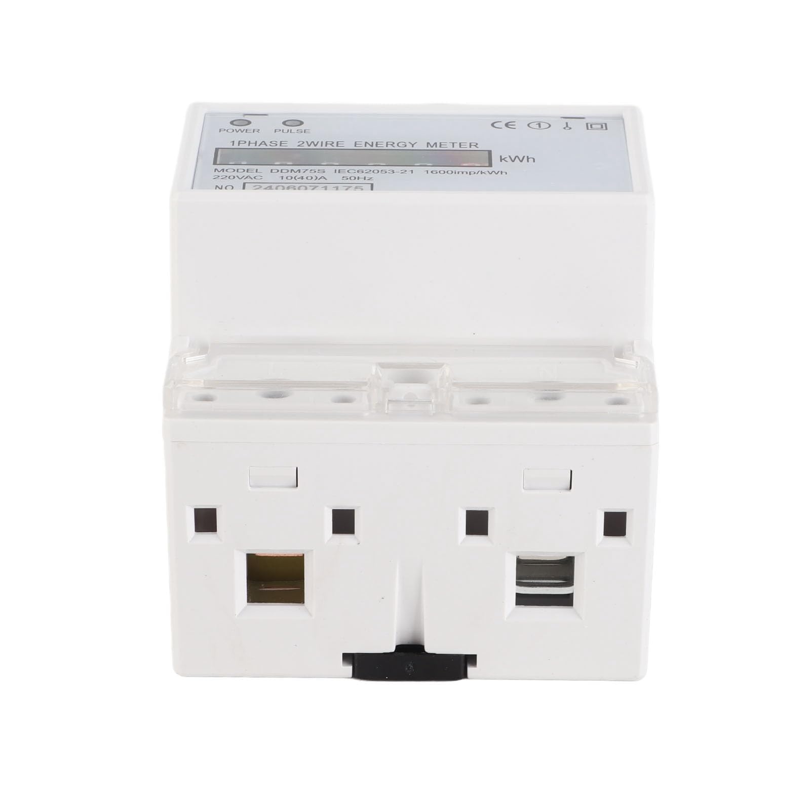 Medidor de Energía Monofásico Kwh 10-40A para Rail DIN con Pantalla LED DDM75S para Medir el Consumo Eléctrico en Hogares y Negocios