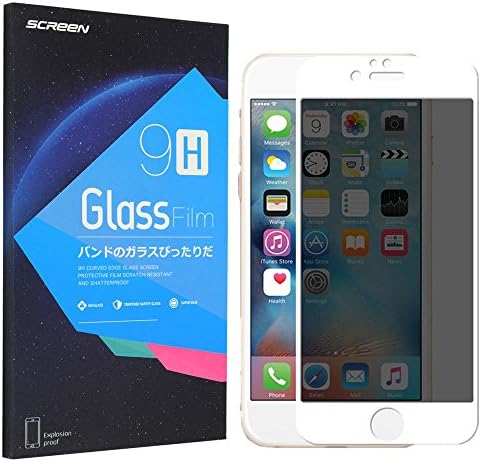 iPhone 6S Plus Privacy Screen Protector,Gcepls Edge to Edge Tempered Glass Privacy Screen Protector for Apple iPhone 6 Plus (White)