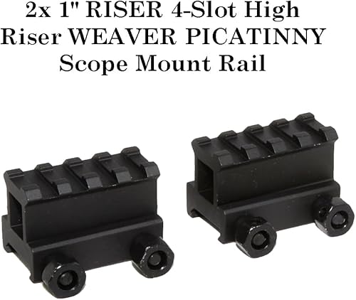 Miniatura 9 de 360 Tactical 1 pulgada de alto perfil corto Riser Mount Matte Black Picatinny 8 Ranura para visores y óptica