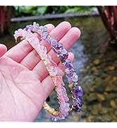 FZBHRO Rose Quartz Headband Amethyst Hair Accessories Crystal Mermaid Tiara Princess Headband for...
