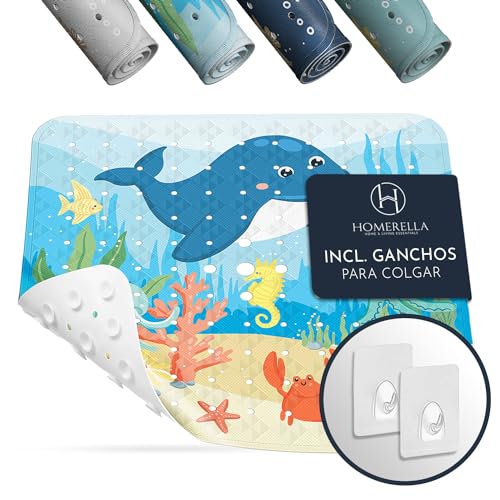 Homerella Alfombrilla de Ducha Sensible a la Piel, 53 x 53 cm, Incluye suspensión, sin BPA, sin látex, Alfombrilla de Ducha...