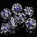 ARUOHHA DND Resin Dice Dragon Eye Dice Liquid Core Purple Sharp Edged Dice Set with Gift Box, Dungeons Polyhedral D and D Dice Set Compatible with D&D Role Playing Game D20 D12 D10 D8 D6