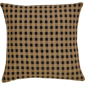 Vhc brands black check cotton 16×16 fabric pillow black  urban country home decor