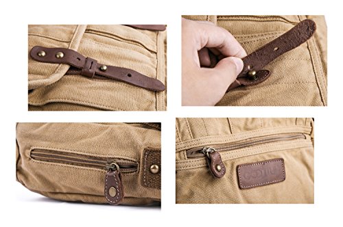 Gootium Canvas Crossbody Bag - Small Messenger Bag | Vintage Shoulder Purse, Khaki #TOP6