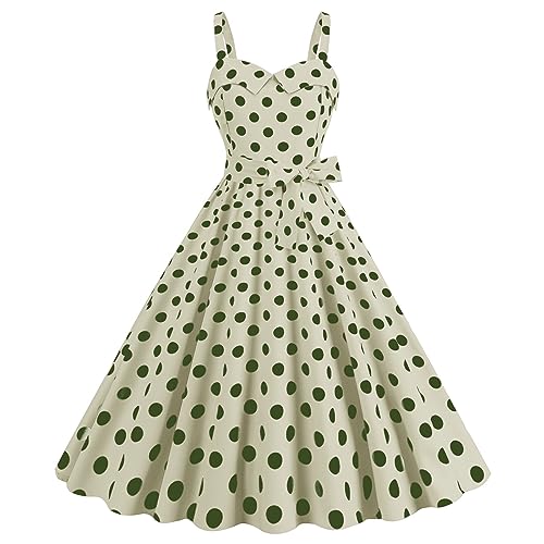 1950s Audrey Hepburn Prom Dress for Women Vintage 50s Cocktail Swing Dresses Retro Polka Dot Pin-up Rockabilly Dress : Clothing, Shoes & Jewelry