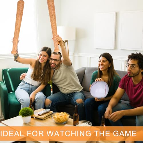 NQEUEPN 3st Aufblasbarer Baseballschläger mit Ball, Pool Baseball Set Inklusive 2 Aufblasbarer Baseballschläger & Aufblasbarem Baseball Partygeschenke für Sportspiele am Pool Strand Geburtstagsparty