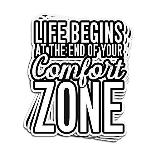 ViralTee 3 PCs Stickers Life Begins at The end of Your Comfort Zone