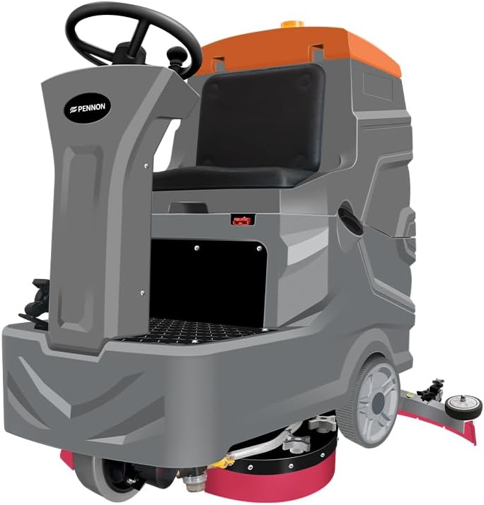PENNON N6 Self-propelled Floor Scrubber Dryer Machine, 28" Cleaning Width, 39" Squeegee Width, 20-gal Sewage Tank, Double Brushes, Efficient, Versatile & Durable for Commercial Hard Floors