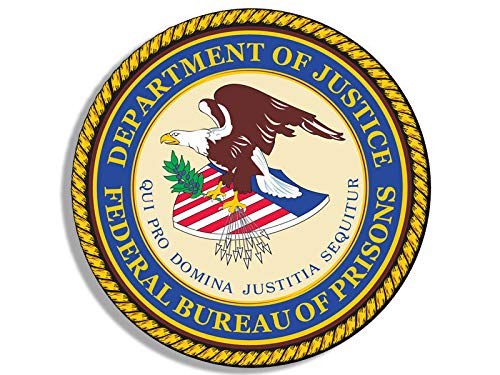 JR Studio 4x4 inch Round Federal Bureau of Prisons Seal Sticker -us fbp Logo Guard Justice Vinyl Decal Sticker Car Waterproof Car Decal Bumper Sticker