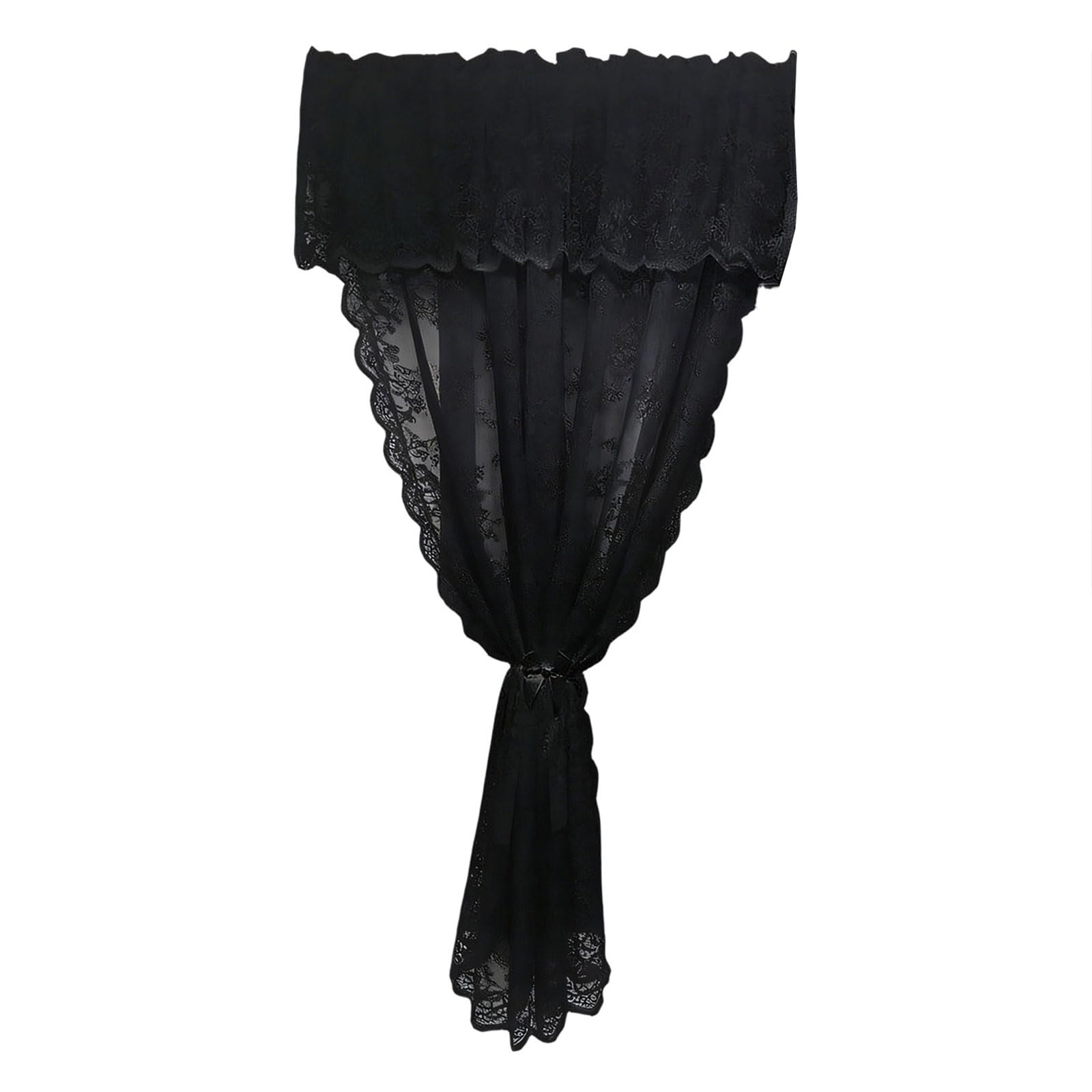Tsophreniq Artistic Rod Pocket Design Sheer Fabric Window Curtain French Valance Light Filtering Sun Filtering Window Drape