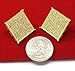 Men's Gold Plated Hip Hop XL Large Square Flat Screen Block Screw Back Stud Earring