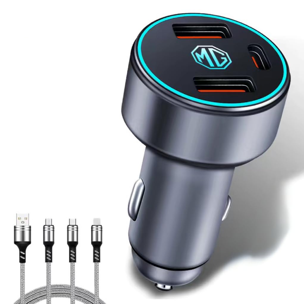 Car Charger Adapter for MG MG4,All Metal Emblem logo Cigarette Lighter USB  C PD Socket Fast Charge Mobile Phones Accessories for iPhone Samsung  Huawei,Silver: Amazon.co.uk: Electronics & Photo