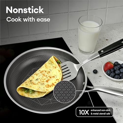 Image of COOKER KING 7 PCS Stainless Steel Cookware Set, Pots and Pans Set Non Stick, Hybrid Cookware,Non-Stick Frying Pan, Saucepan, Saute Pan & Stockpot, Non-Toxic, Oven Safe, Induction Compatible