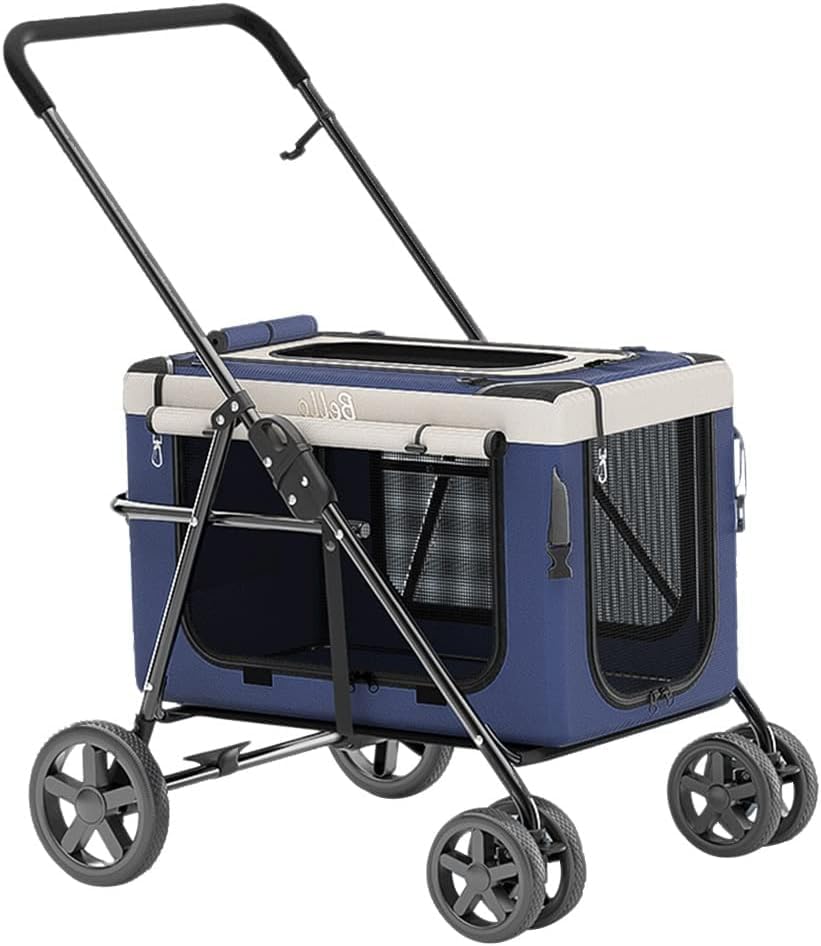 Cochecito para perros para 2 perros y gatos – Cochecito para mascotas ligero y fácil de viajar, perfecto para perros pequeños – Transportador de cochecito para gatos con diseño de carrito – Ideal para