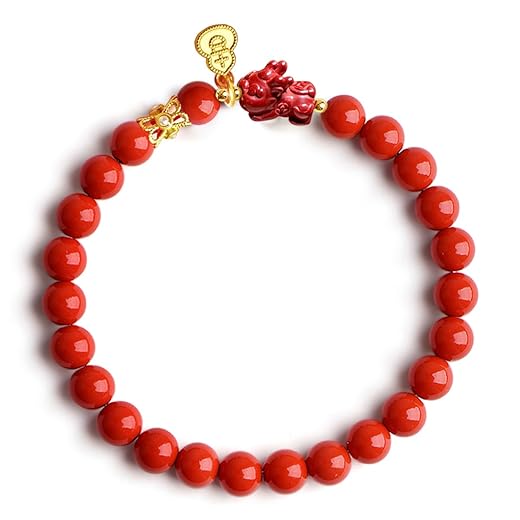 Red Chinese Feng Shui Wealth Bracelets Good Luck for Woman Protection,Cinnabar Dragon Pi Xiu Charms for Prosperity Wealth,Amuletos De Buena Suerte,Stretch Beaded Bracelets Attract Money New Year Gifts