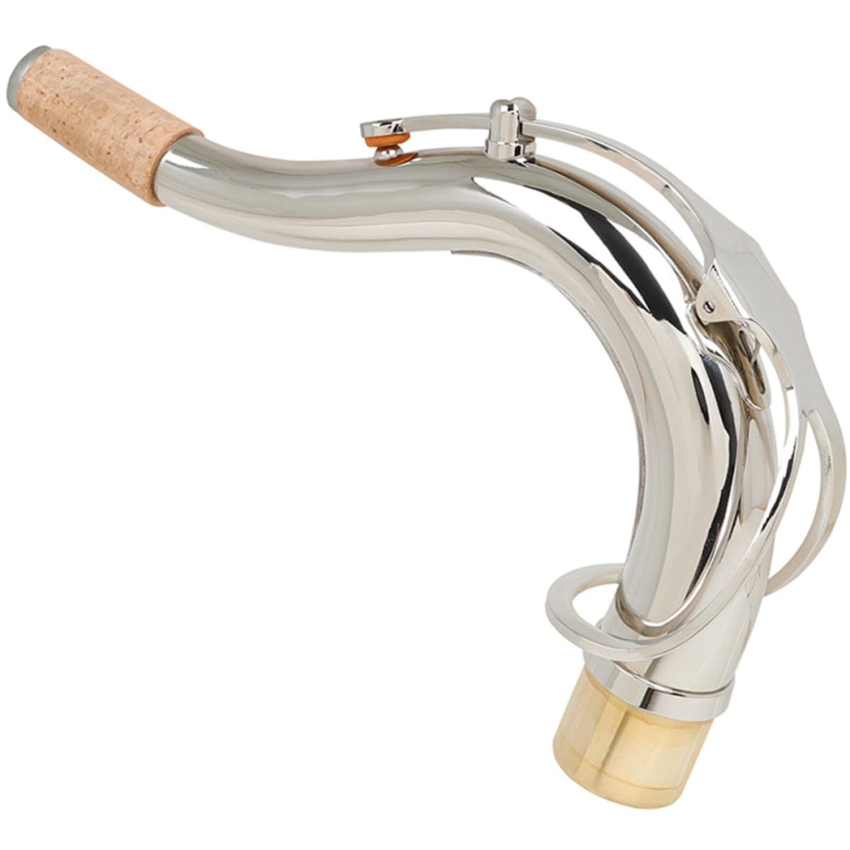 Toddmomy Collo B in Tenore Ottone Curvo per Sassofono Placcato e Argento, Design Ergonomico Facile Installazione, Diametro 27,5 Mm, Accordatura in Si Bemolle