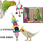 Vogelspielzeug für Vögel, Kauspielzeug Vögel Spielzeug Holz Bell Haning Spielzeug für Conures Nymphensittiche Liebesvögel kleine Sittiche, Sittiche Finken (Mehrfarbig-7) – Bild 5