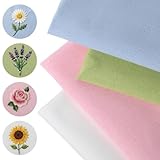 8 Stück Leinenstoff Natur Stoff zum Sticken 25x25cm Stoffe zum Nähen Dünn Fein Kreuzstich Stoff für Kreuzstich, Geeignet Bekleidungshandwerk, Nadelstickerei, DIY-Dekoration (Weiß Beige Blau Rosa)