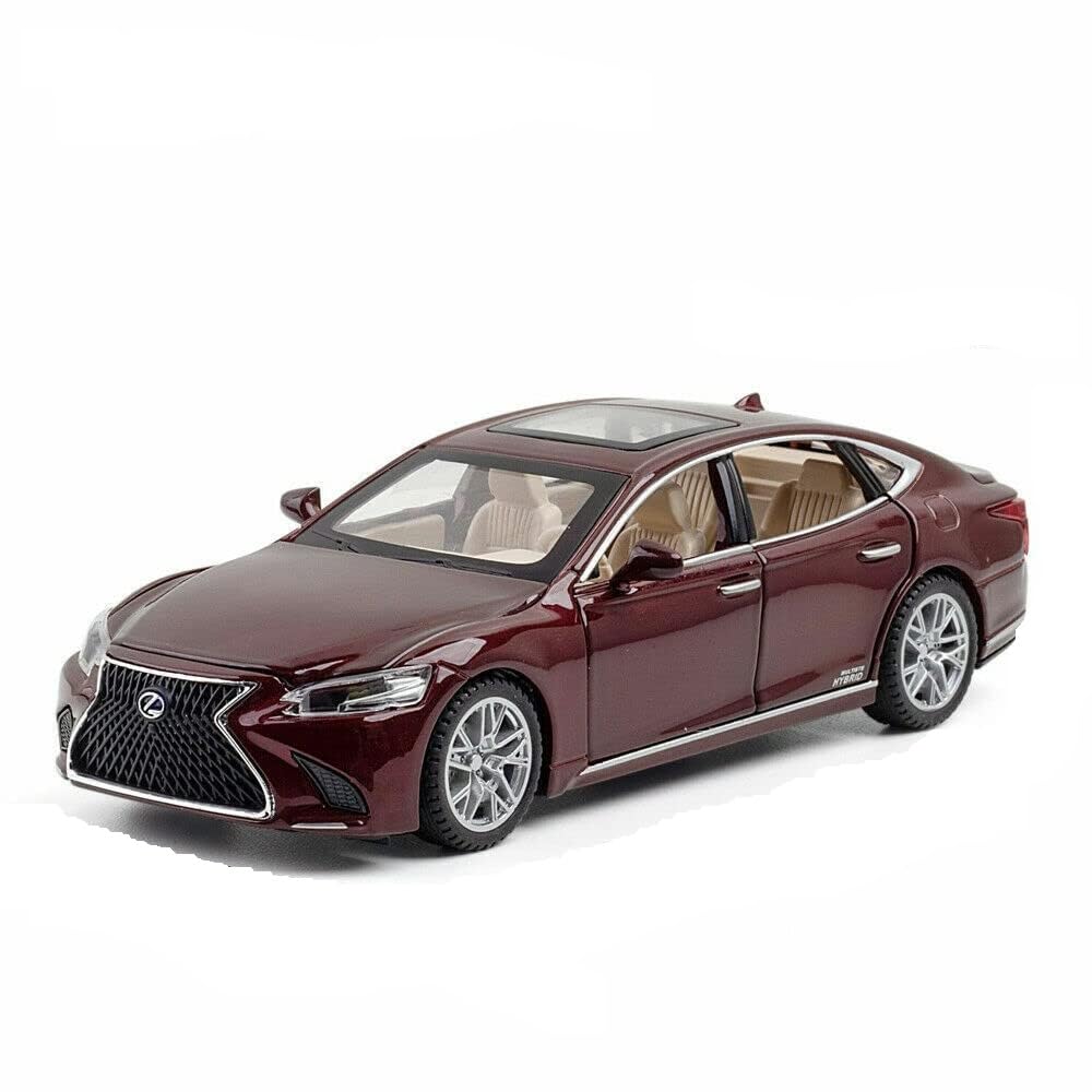 Homeware Exclusive Alloy Metal Pull Back Die-cast Car Model with Sound Light Mini Auto Toy for Kids Metal Model Toy Car with Sound and Light (1.32 Scale Lexus LS500H-BROWN)