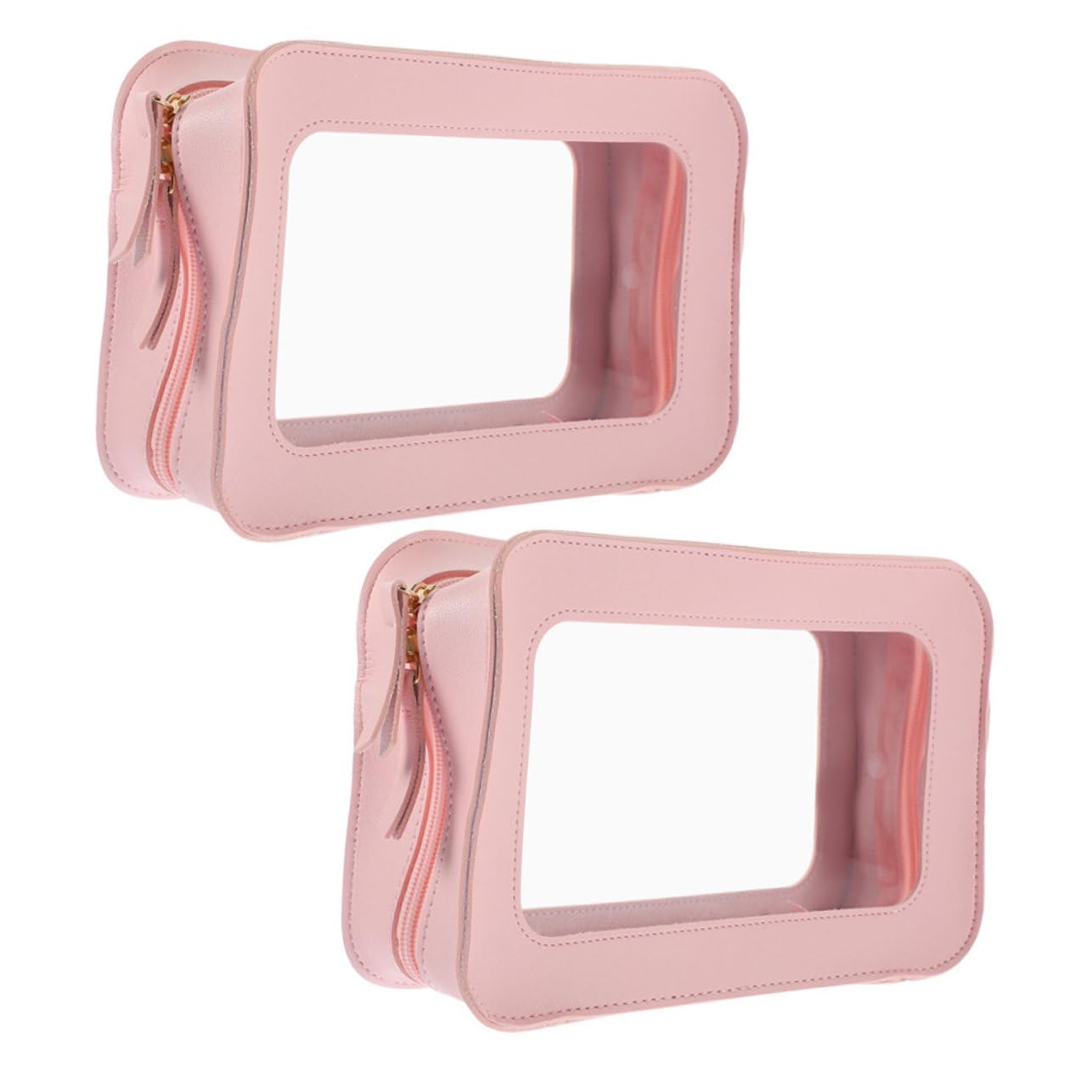 2pezzi Borsa Trasparente Per Trucco e Toiletries Cerniera Liscia Per Viaggi e Uso Quotidiano Per Cosmetici e Accessori Personali