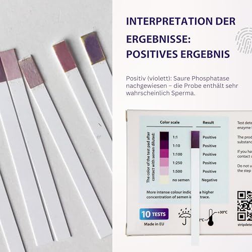 Strip Detective Home Verratstest – Spermanachweis-Heimtest, 10 Teststreifen + Sprühflasche – Ergebnis in 2 Min – Nachweis saurer Phosphatase auf Textilien & Oberflächen – diskret & einfach