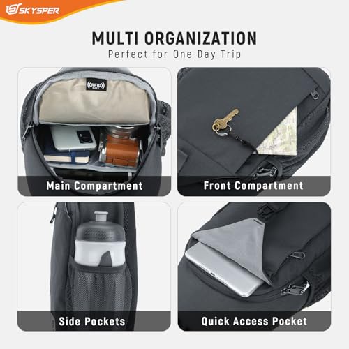 Image of SKYSPER Sling Bag RFID Cross Body Bag Recycled Crossbody Backpack Travel Daypack