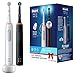 Oral-B PRO 3 3900 Elektrische Zahnbürste/Electric Toothbrush, Doppelpack, mit 3 Putzmodi und visueller 360° Andruckkontrolle für Zahnpflege, Designed by Braun, weiß/schwarz