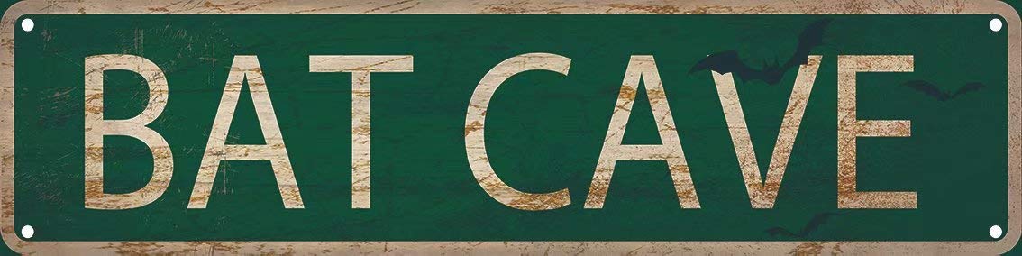 Bat Cave Street Sign 4x16 inch Vintage Rustic Retro Wall Decor Funny Metal Tin Sign