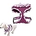 Checkered Frills Fashion Pet Dog Cat Harness Adjustable Purple M