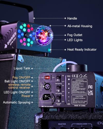 Fog Machine, Smoke Machine with Disco Ball Lights, 18 LED Beads & 13 Colors - image 8