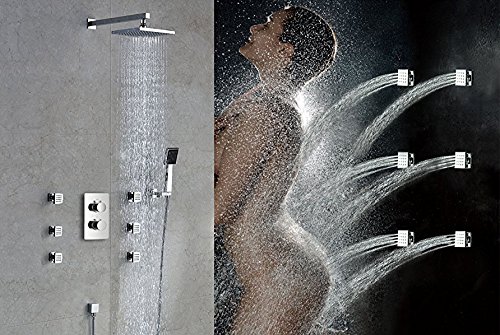 Iorange FTGYP0101 Square Solid Brass Shower Body Sprays Massage thumb #4