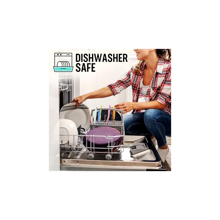 HAUSHOF Kitchen Knife Set, 12-Piece Colorful Knives Set with 6 Sheaths for Kitchen, Non-Stick Coated Stainless Steel Blades for Slicing, Dicing&Cutting, Gifts Knife Set for Dad, Mom, Husband and Wife