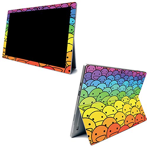 Image of MightySkins Carbon Fiber Skin for Microsoft Surface Pro 7 - Happy Faces | Textured Carbon Fiber Finish | Easy to Apply, Remove, and Change Styles | Made in The USA