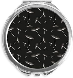 White Dandelion Flowers s Hand Compact Mirror Round Portable Pocket Glass