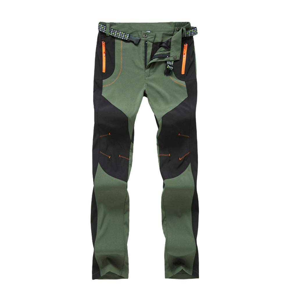 Pantalones de Montaña Senderismo Impermeables Softshell Secado Rápido Térmico Elásticos Verde XL