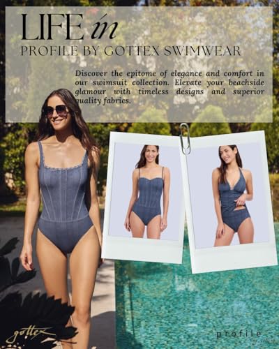Profile by Gottex Women's Jeans Print One Piece Bathing Suit4