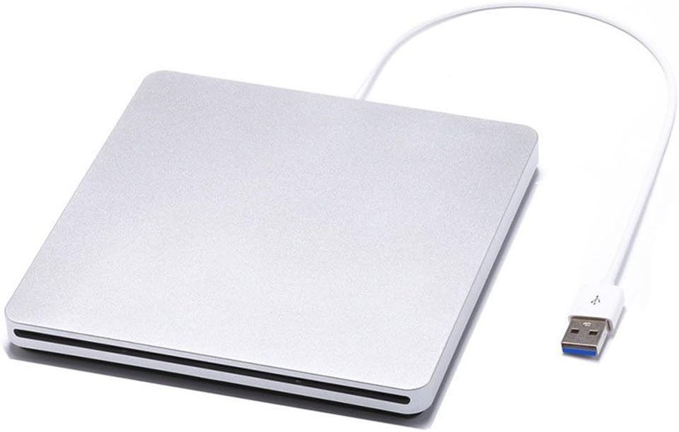 External DVD Drive, Smallcar USB3.0 External Slot-in CD/DVD Drive with DVD VCD CD RW Burner/Reader/Rewriter for Apple MacBook Pro Air, Laptops and Desktops Notebook (Silver)