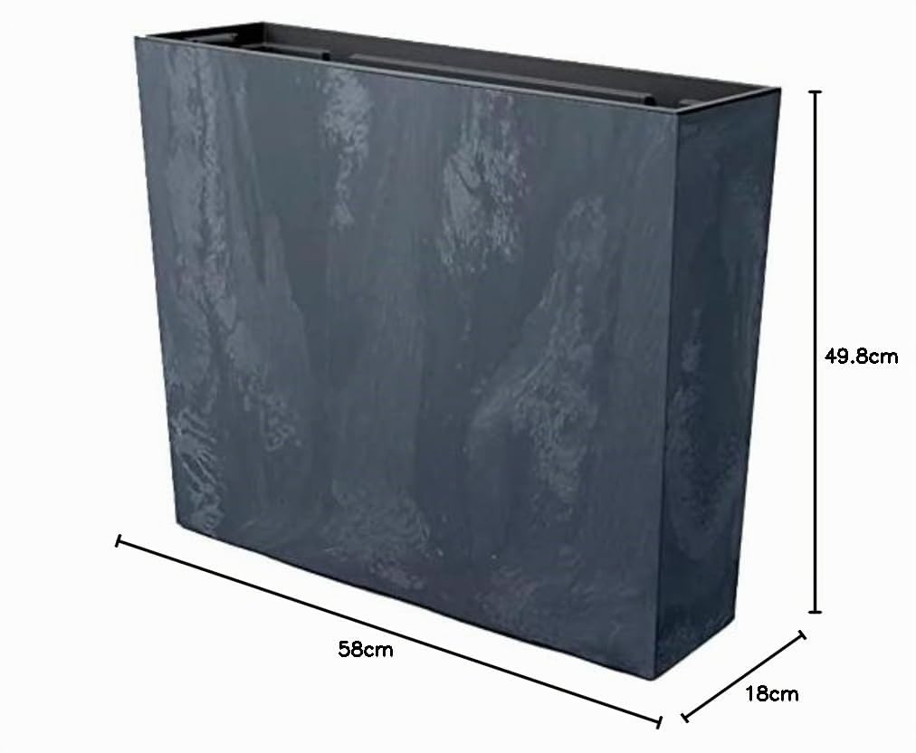 Jardinière pour Balcon URBI Case Beton Effect, avec réservoir, Dimensions (mm) 580 x 180 x 498, Couleur Anthracite