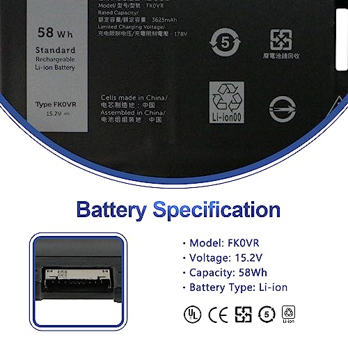 Image of ANTIEE FK0VR Laptop Battery for Dell Latitude 7330 7430 7530 5330 Series
