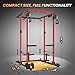 GaveeLife Power Cage, 2000 LBS Power Rack with Cable Cross-Over System, Multi-Functional Strength Training Squat Rack with LAT Pull Down System, Home Gym Equipment with Training Attachment, Red