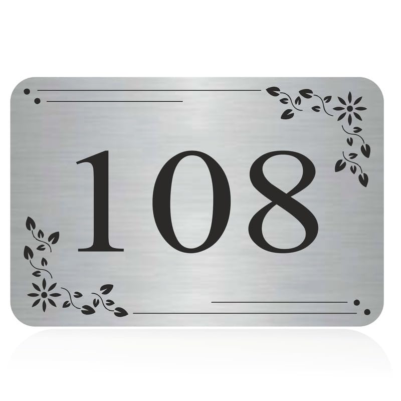 Image of customize room, flat number plates Sign, 6x4 Inch, Durable All-Weather Steel, Self-Adhesive